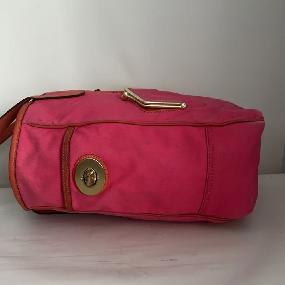 Coach 13379 Bonnie Cashin Tote Bag Pink Canvas Graphic Kisslock Madison Ave - Picture 12 of 14